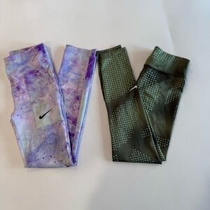 Nike Multi Color Bundle 2 Activewear Logo Leggings Girls Size Large